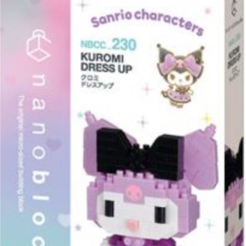 Sanrio Nanoblock Kuromi Dress Up Building Set no box bag sealed bag only